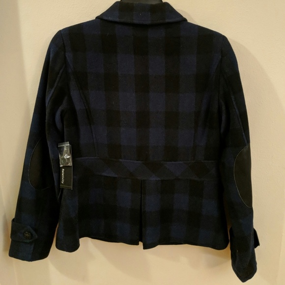 NWT Relativity blue and black pea coat - Picture 4 of 5